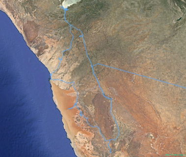 2017 01 29 Namib Landkate mit Route Fotoreise
